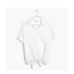 Madewell Short sleeve tie front shirt